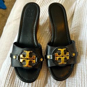 Tory Burch Leather Wedges